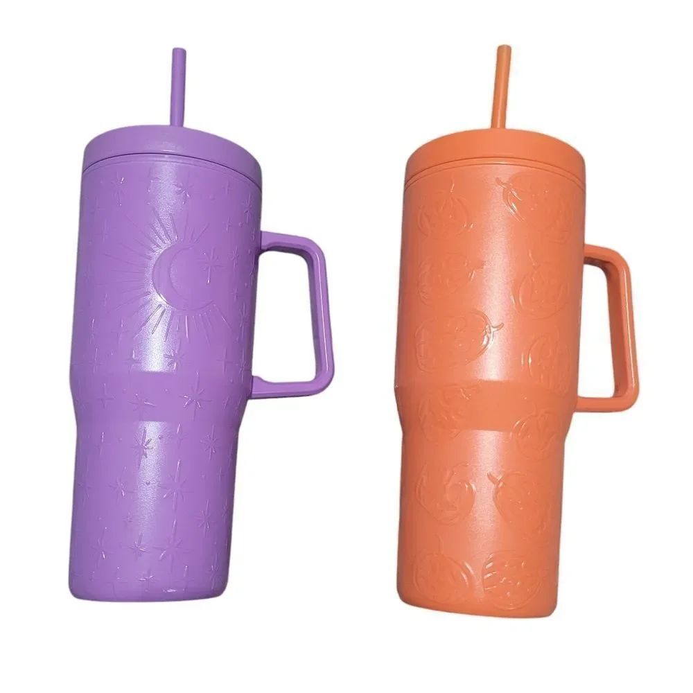 Halloween / Fall Embossed Tumblers With Straws